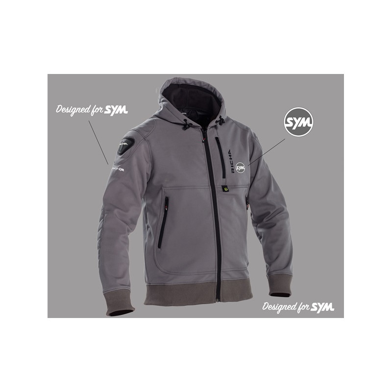 ATOM HOODIE GREY SYM 2XL