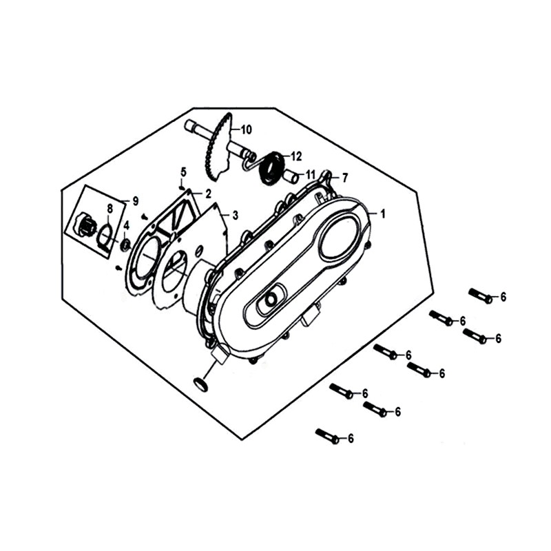L. CRANK CASE COVER(NH-105)