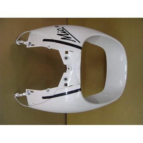 TABLIER BLANC/DECO MIO 50+BANDES NOIRES