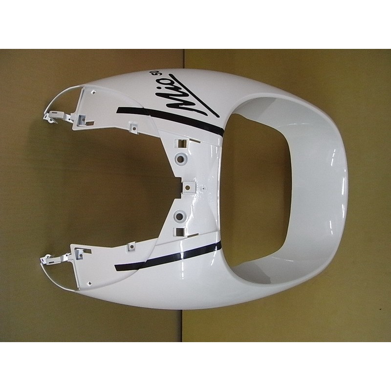 TABLIER BLANC/DECO MIO 50+BANDES NOIRES
