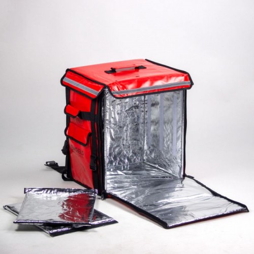 Sac à dos de livraison 80L isotherme rouge type Uber eats