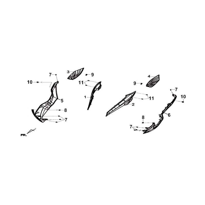 GARNITURE DROITE MARCHE PIED