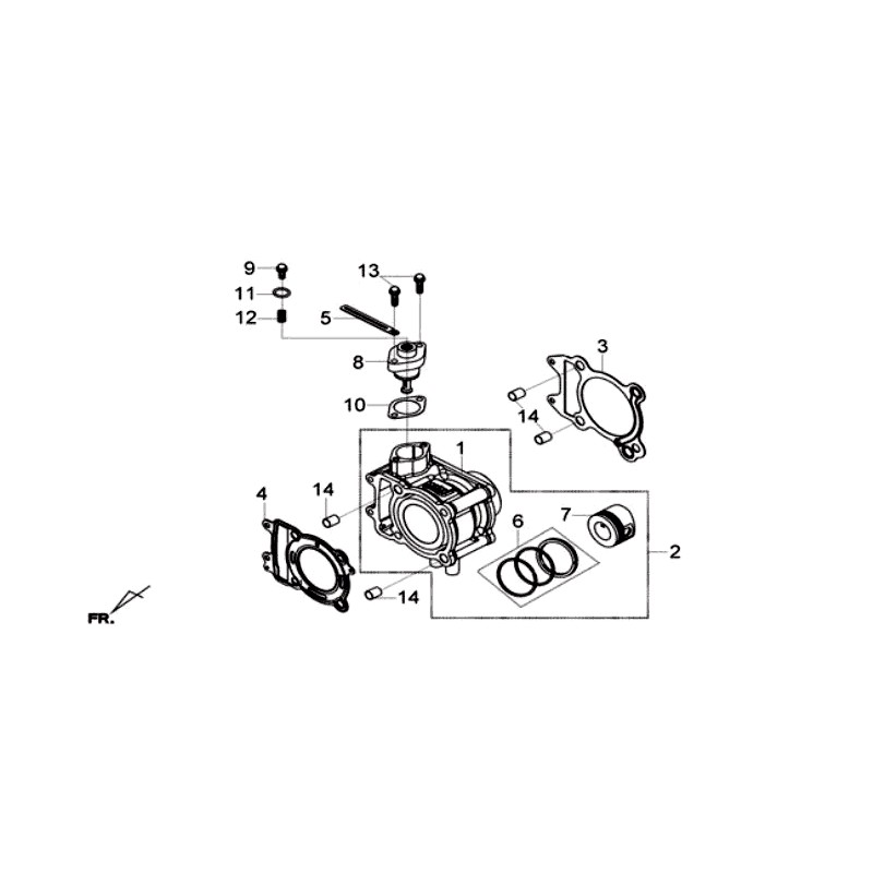 ENSEMBLE CYLINDRE/PISTON/SEGMENTS