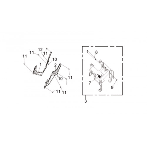 CARENAGE INFERIEUR GAUCHE BRONZE BK-7C
