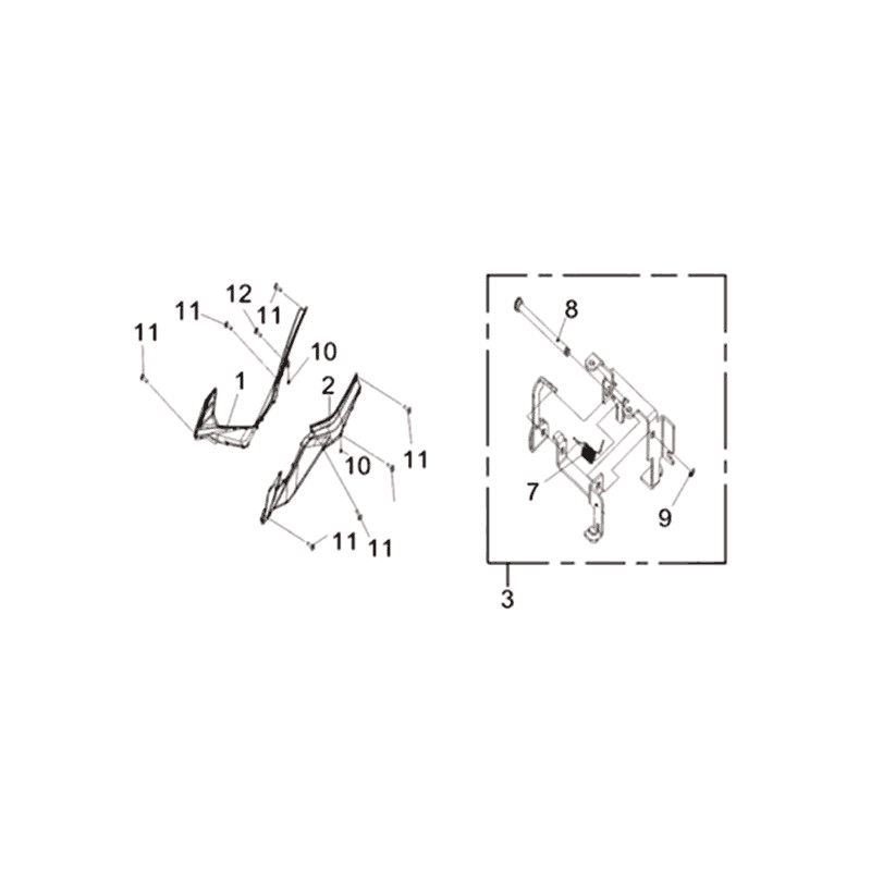 CARENAGE INFERIEUR GAUCHE BRONZE BK-7C