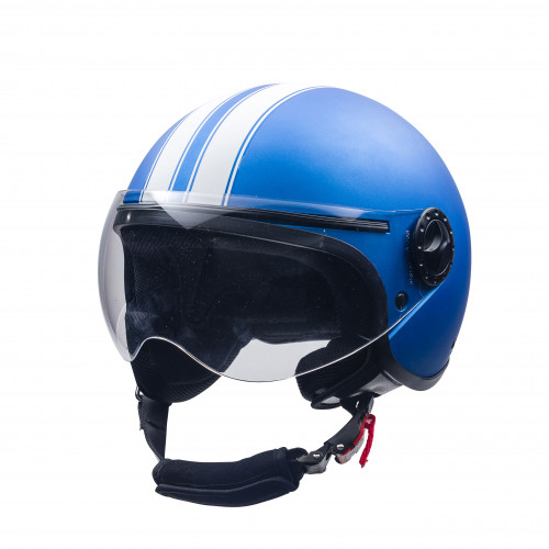 HELMET RIDER+ DECO MATBLUE/WHITE M 57/58
